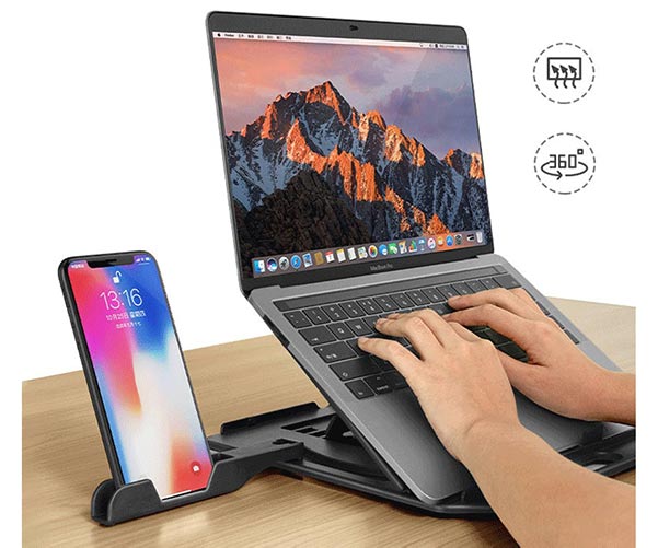 Laptop Stand With Phone Holder